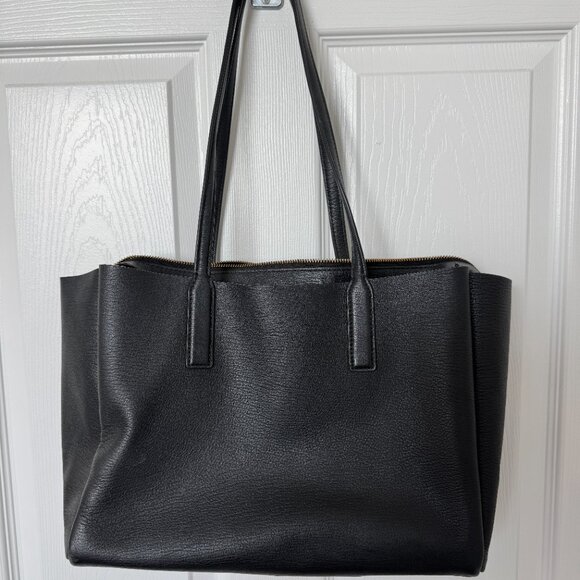 MARC JACOBS The Protege LARGE Leather Tote Color: BLACK /Gold Dust Bag - Picture 3 of 15